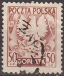 Stamps Poland -  Polonia 1950 Scott J121 Sello Aguila Polaca Usado Polska Poland Polen Pologne 
