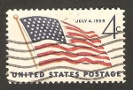 Sellos de America - Estados Unidos -  fiesta nacional, bandera con 49 estrellas