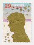 Stamps Netherlands -  Persona en paisaje de invierno