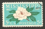Sellos de America - Estados Unidos -  150 anivº del estado de mississippi, magnolia flor del estado