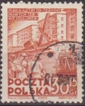 Stamps Poland -  Polonia 1951 Scott 529 Sello Plan 6 Construccion Casas Apartamentos Usado Polska Poland Polen Pologn