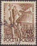 Stamps Poland -  Polonia 1951 Scott 530 Sello Plan 6 Construccion Casas Apartamentos Instalacion Electrica Usado Pols