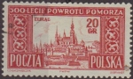 Sellos de Europa - Polonia -  Polonia 1954 Scott 639 Sello Ciudades Vistas de Elblag Usado Polska Poland Polen Pologne 