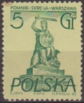 Sellos de Europa - Polonia -  Polonia 1955 Scott 668 Sello Nuevo Monumentos de Varsovia Memaid Polska Poland Polen Pologne 