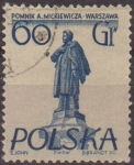 Sellos de Europa - Polonia -  Polonia 1955 Scott 674 Sello Nuevo Monumentos de Varsovia Adam Mickiewicz matasellos de favor