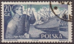 Stamps Poland -  Polonia 1956 Scott 721 Sello Nuevo Trabajadores Portuarios y Barco S.S Pokoj matasellos de favor