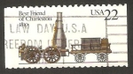 Stamps America - United States -  locomotora a vapor, best friend de charleston 1830