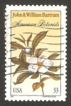 Stamps United States -  Homenaje a los botánicos John y William Bartram, flor franklinia alatamaha