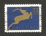 Stamps United States -  silueta de un ciervo