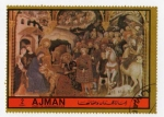 Stamps United Arab Emirates -   Adoración de los Reyes Magos