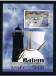 Stamps Spain -  Edifil  SH 4575  Filatem  Avilés 2010   Se completa la hoja con el dibujo de un faro iluminandoi al 