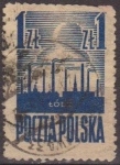 Stamps Poland -  Polonia 1945 Scott 365 Sello Vista Horizonte Lodz Usado Polska Poland Polen Pologne