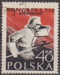 Sellos de Europa - Polonia -  Polonia 1957 Scott 786 Sello Nuevo Congreso C.T.I.F. Bomberos matasellos de favor Preobliterado