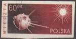 Sellos de Europa - Polonia -  Polonia 1959 Scott 876 Sello Espacio Nave Espacial Rusa Tierra Luna Sputnik 2 sin dentar Usado Polsk