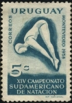 Stamps Uruguay -  XIV Campeonato sudamericano de natación en Montevideo año 1958.