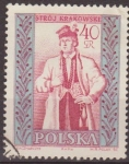 Stamps Poland -  Polonia 1959 Scott 888 Sello Trajes Regionales Hombre Cracow Usado Polska Poland Polen Pologne 