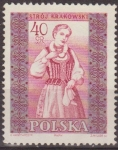 Sellos de Europa - Polonia -  Polonia 1959 Scott 889 Sello Trajes Regionales Mujer Cracow Usado Polska Poland Polen Pologne 
