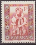 Stamps Poland -  Polonia 1959 Scott 893 Sello Trajes Regionales Mujer Silesia Usado Polska Poland Polen Pologne 