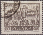 Sellos de Europa - Polonia -  Polonia 1960 Scott 949 Sello Ciudades Historicas Warszawa Varsovia Usado Polska Poland Polen Pologne