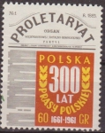 Stamps Poland -  Polonia 1961 Scott 967 Sello º Portada Periodico Proletaryat