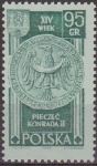 Sellos de Europa - Polonia -  Polonia 1961 Scott 998 Sello Nuevo Conrad II y Aguilea de Silesia Polska Poland Polen Pologne 