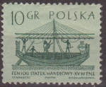 Sellos de Europa - Polonia -  Polonia 1963 Scott 1125 Sello Nuevo Antiguos Barcos Barco Mercante Fenicio Siglo XV Polska Poland Po