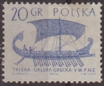 Stamps Poland -  Polonia 1963 Scott 1126 Sello Nuevo Antiguos Barcos Galera Triera Griega Siglo V Polska Poland Polen