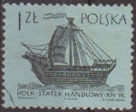 Sellos de Europa - Polonia -  Polonia 1963 Scott 1130 Sello Antiguos Barcos Holk 1 Siglo XIV Usado Polska Poland Polen Pologne 