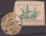 Stamps Poland -  Polonia 1963 Scott 1131 Sello Antiguos Barcos Caraca Usado Siglo XV Polska Poland Polen Pologne 