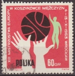 Stamps Poland -  Polonia 1963 Scott 1161 Sello Baloncesto Jugadas Posicion del Balon Usado Polska Poland Pologna