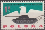 Stamps Poland -  Polonia 1963 Scott 1170 Sello Nuevo Aguila y Tanque de Guerra matasellos de favor Preobliterado