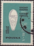 Stamps Poland -  Polonia 1963 Scott 1178 Sello Nave Espacial Rusa Formula Velocidad  y Cohete Konstantin E. Tsiolkov