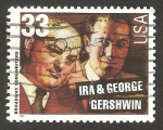 Stamps : America : United_States :  ira & george gershwin, músicos de broadway