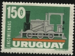 Sellos de America - Uruguay -  Locomotora a vapor. Encomiendas.