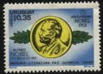 Sellos de America - Uruguay -  Alfred Nobel. 75 años del premio Nobel.