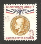 Stamps United States -  thomas g. masaryk, fundador y presidente de checoslovaquia