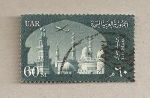 Stamps Egypt -  Avión sobrevolando mezquitas