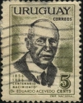 Sellos de America - Uruguay -  100 años del nacimiento del Dr. Eduardo Acevedo. 1856-1956.