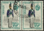 Stamps America - Uruguay -  Uniforme militar del año 1830. Escudo Uruguayo.