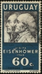 Stamps Uruguay -  General Artigas y Washington. Visita de Eisenhower a Uruguay año 1960. 