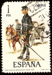 Stamps Spain -  Uniformes militares - Oficial de Administración Militar, 1875