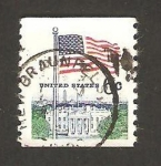Stamps United States -  bandera y la casa blanca