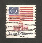 Sellos de America - Estados Unidos -  bandera y monumento