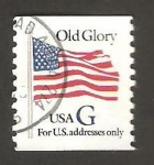 Sellos de America - Estados Unidos -  bandera vieja gloria, G en azul