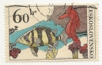 Stamps : Europe : Czechoslovakia :  Peces de Acuario