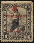 Stamps Uruguay -  Pastor con ovejas sobreimpreso provisorio.