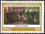 Stamps Peru -  NUESTROS HEROES DE LA GUERRA DEL PACIFICO - RESPUESTA DE BOLOGNESI