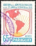 Sellos de America - Paraguay -  ADHESION DE LA ADM. POSTAL PARAGUAYA A LOS 25 AÑOS DE SERVICIO DEL B.I.D