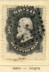 Stamps : America : Brazil :  Emperador Pedro II 1866