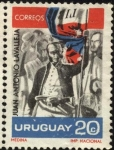 Sellos de America - Uruguay -  El General Juan Antonio Lavalleja con la bandera de los 33.